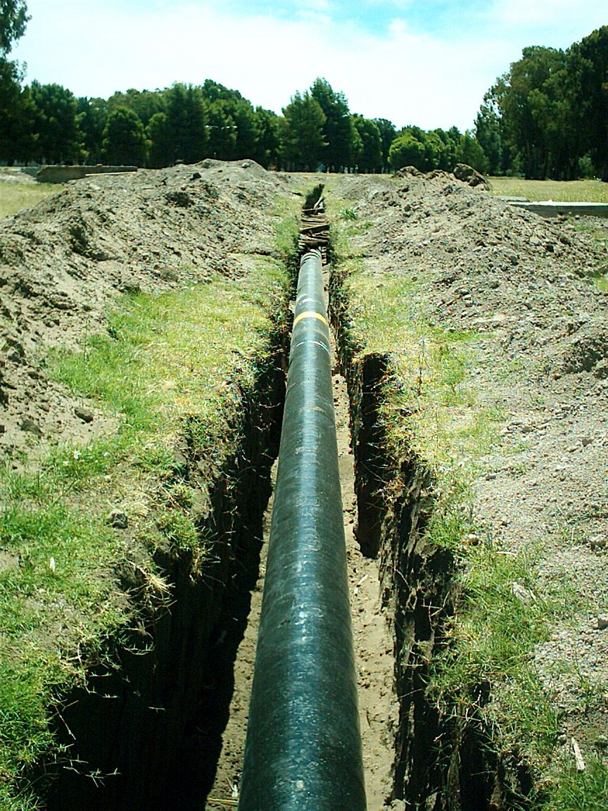 Tendido industrial de tubería de gas